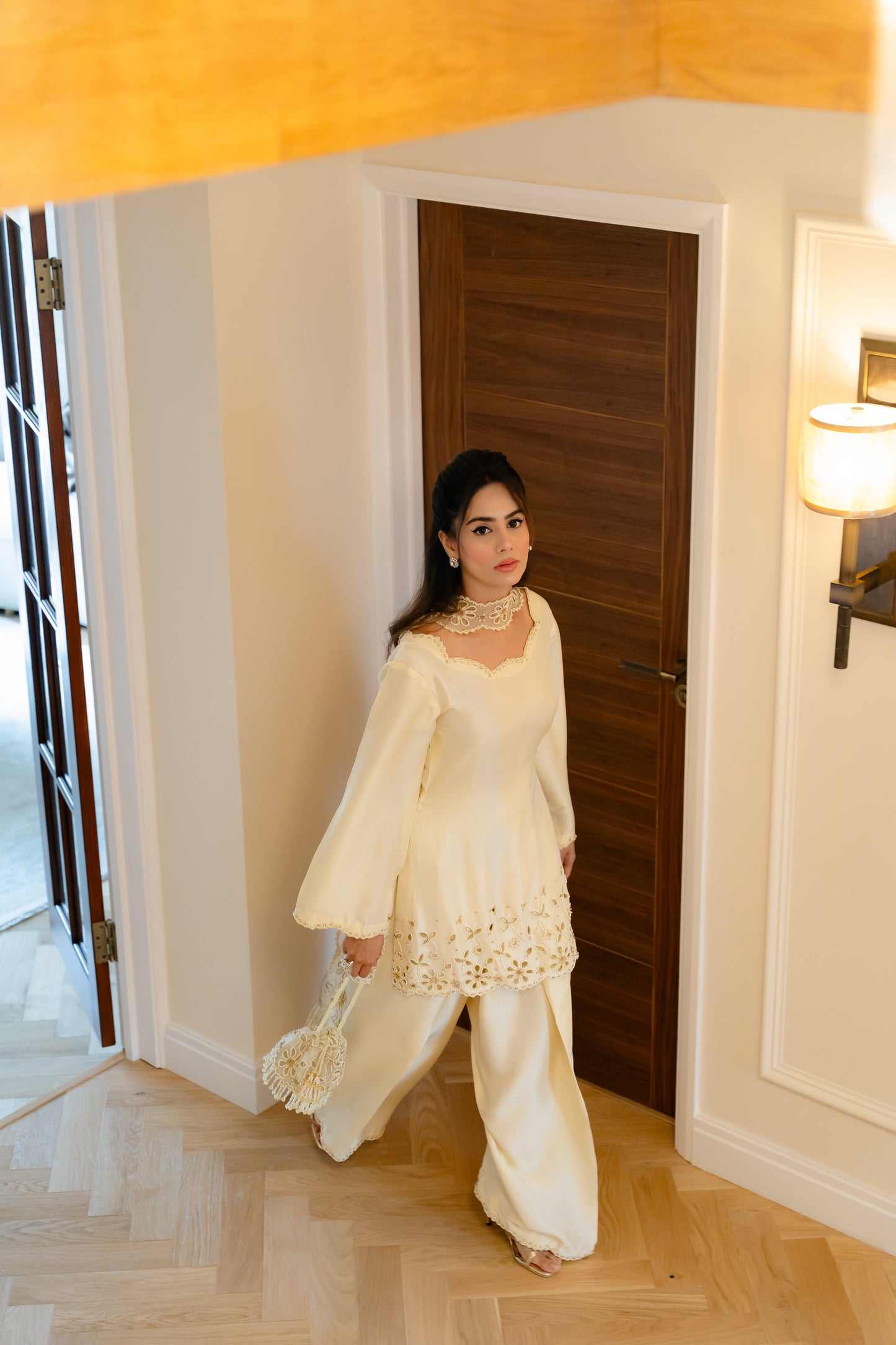 Butter yellow floral set